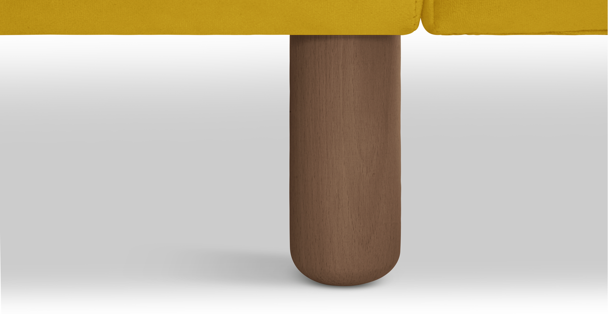 Klem Loveseat Silindir Ahşap Ayak - Kadife