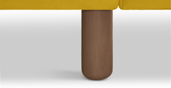 Klem Loveseat Silindir Ahşap Ayak - Kadife