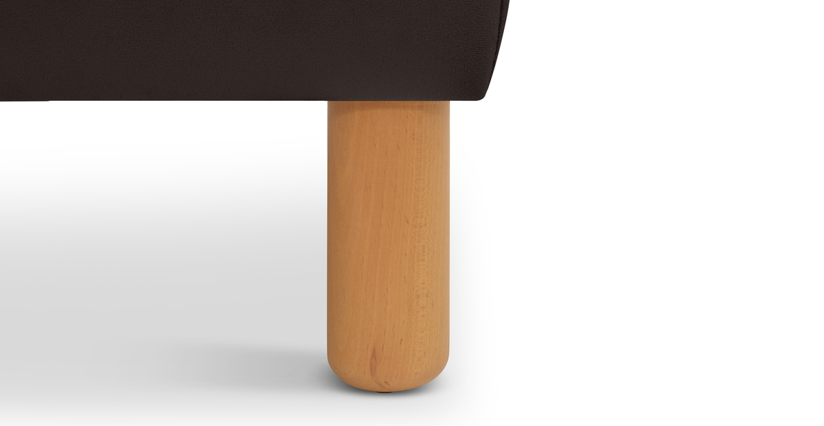 Klem Puf Silindir Ahşap Ayak - Kadife