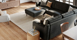 Klem Puf Ahşap Ayak - Keten