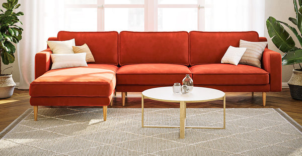 Klem Slim 292 x 171 Köşe Ahşap Ayak - Kadife