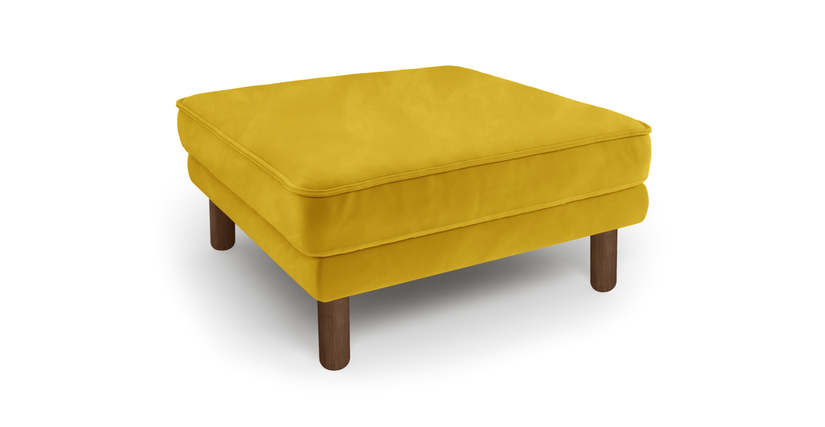 Klem Puf Silindir Ahşap Ayak - Kadife