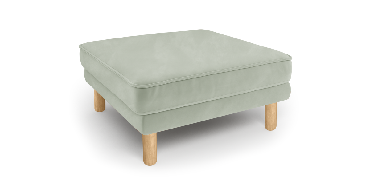 Klem Puf Silindir Ahşap Ayak - Kadife