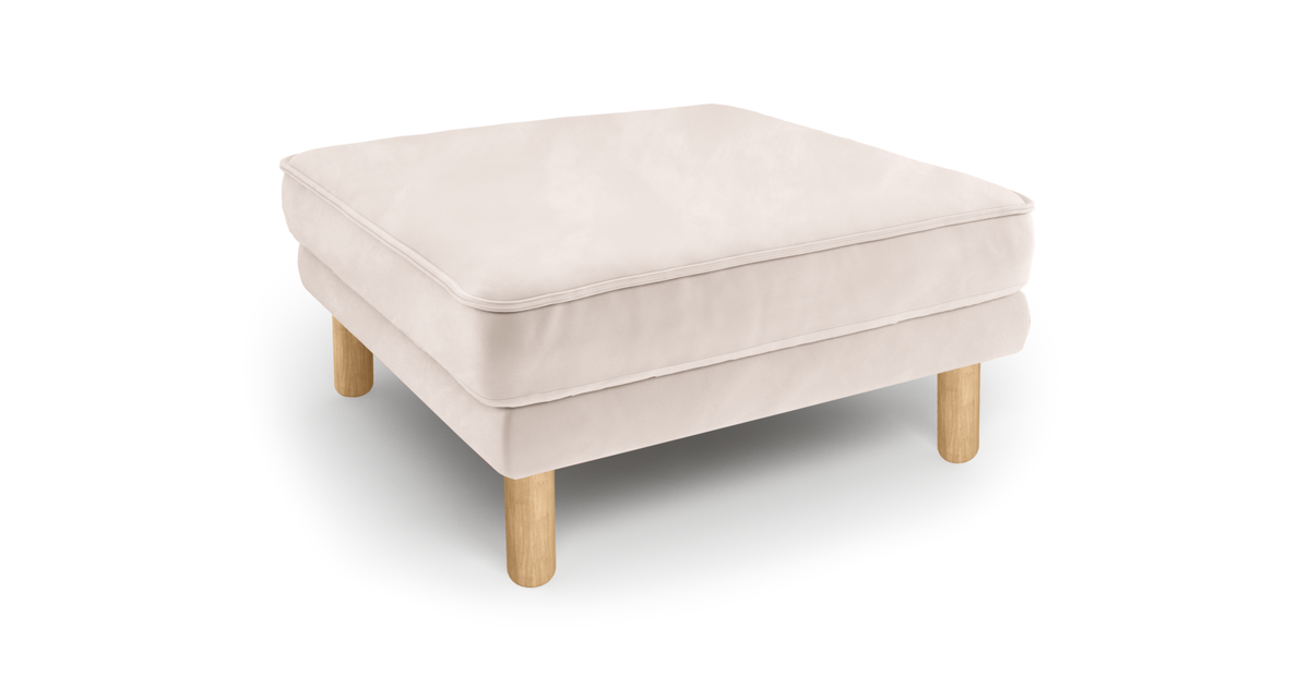 Klem Puf Silindir Ahşap Ayak - Kadife