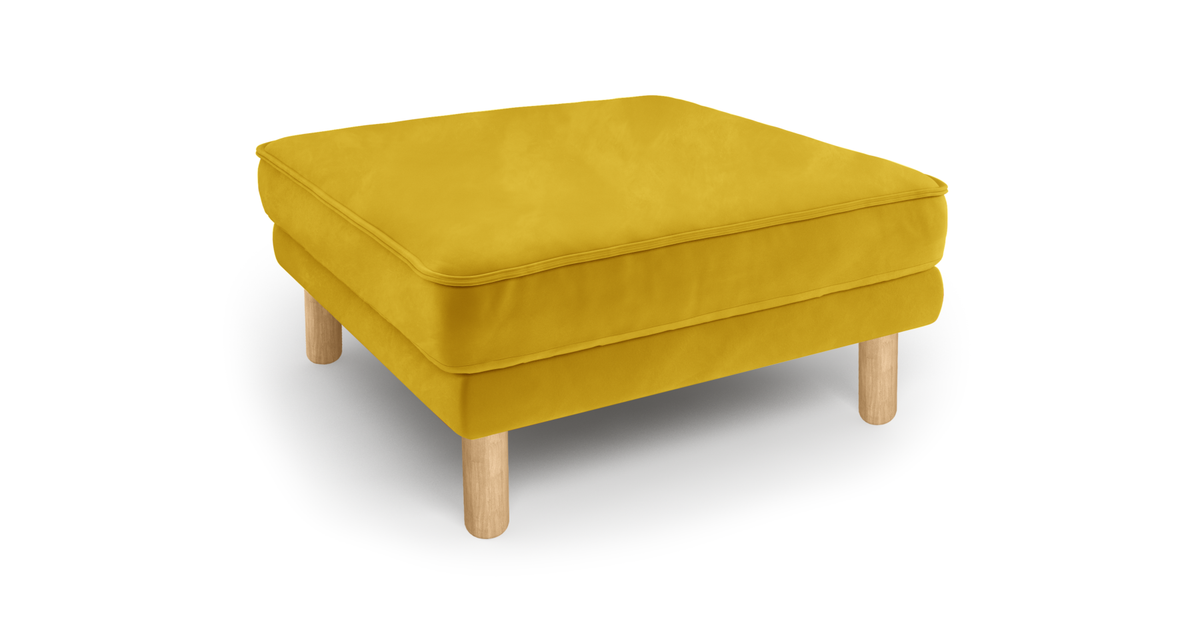 Klem Puf Silindir Ahşap Ayak - Kadife
