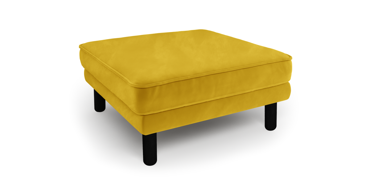 Klem Puf Silindir Ahşap Ayak - Kadife