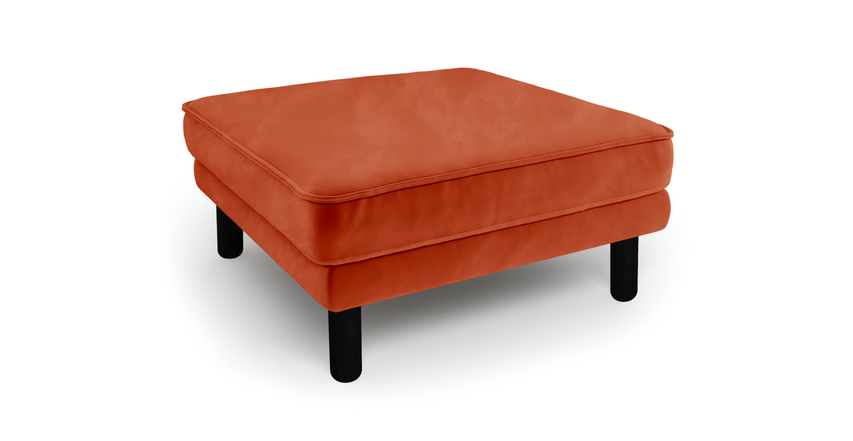 Klem Puf Silindir Ahşap Ayak - Kadife