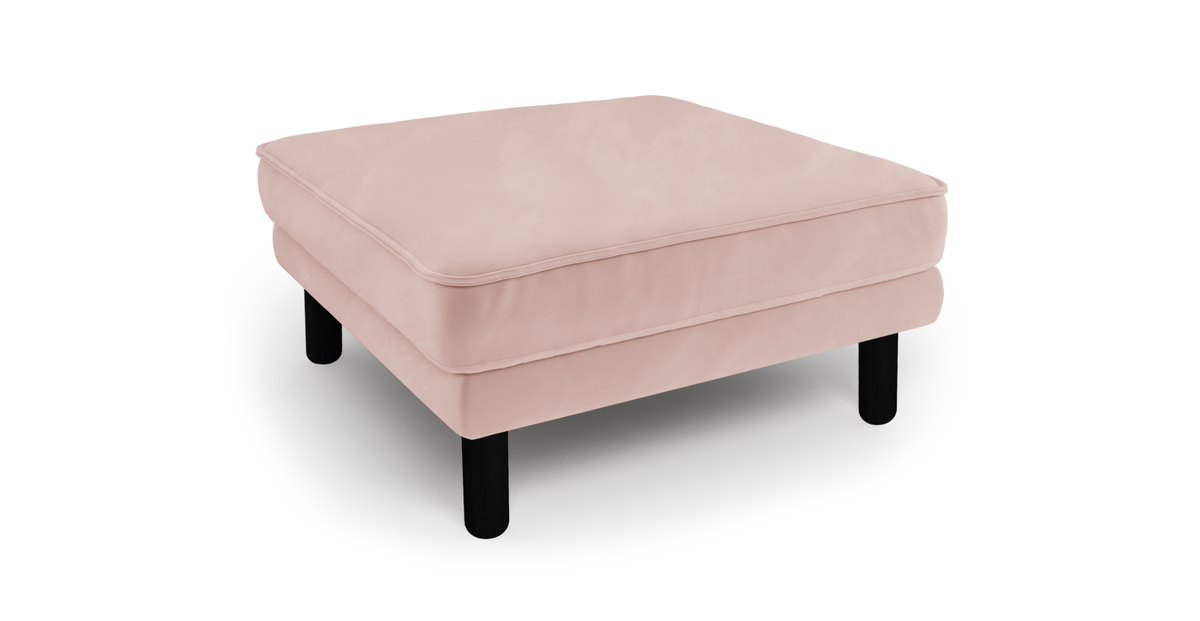 Klem Puf Silindir Ahşap Ayak - Kadife