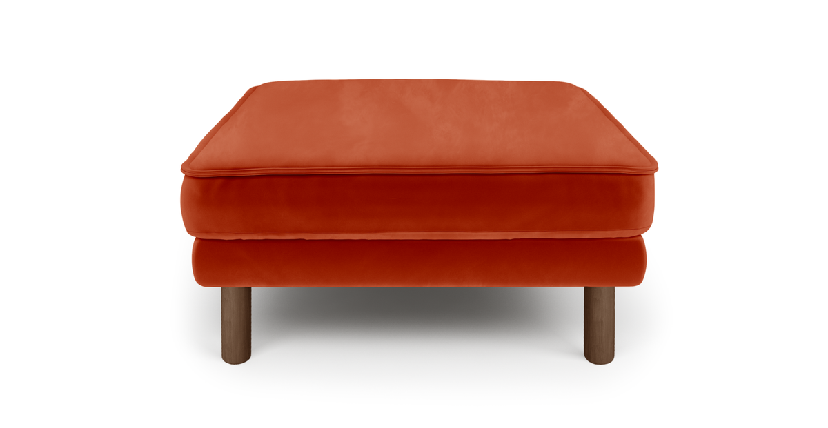 Klem Puf Silindir Ahşap Ayak - Kadife