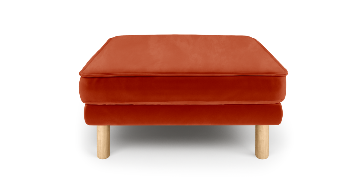 Klem Puf Silindir Ahşap Ayak - Kadife