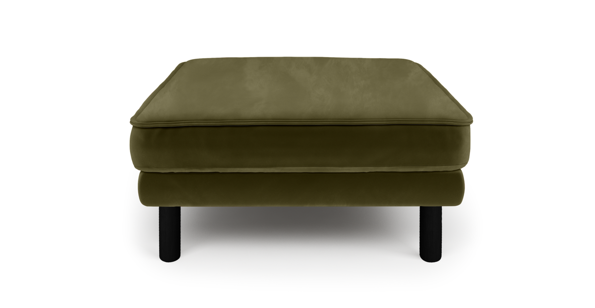 Klem Puf Silindir Ahşap Ayak - Kadife