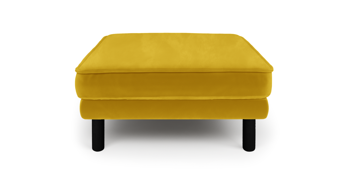 Klem Puf Silindir Ahşap Ayak - Kadife