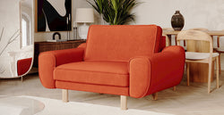 Klem Loveseat Silindir Ahşap Ayak - Kadife