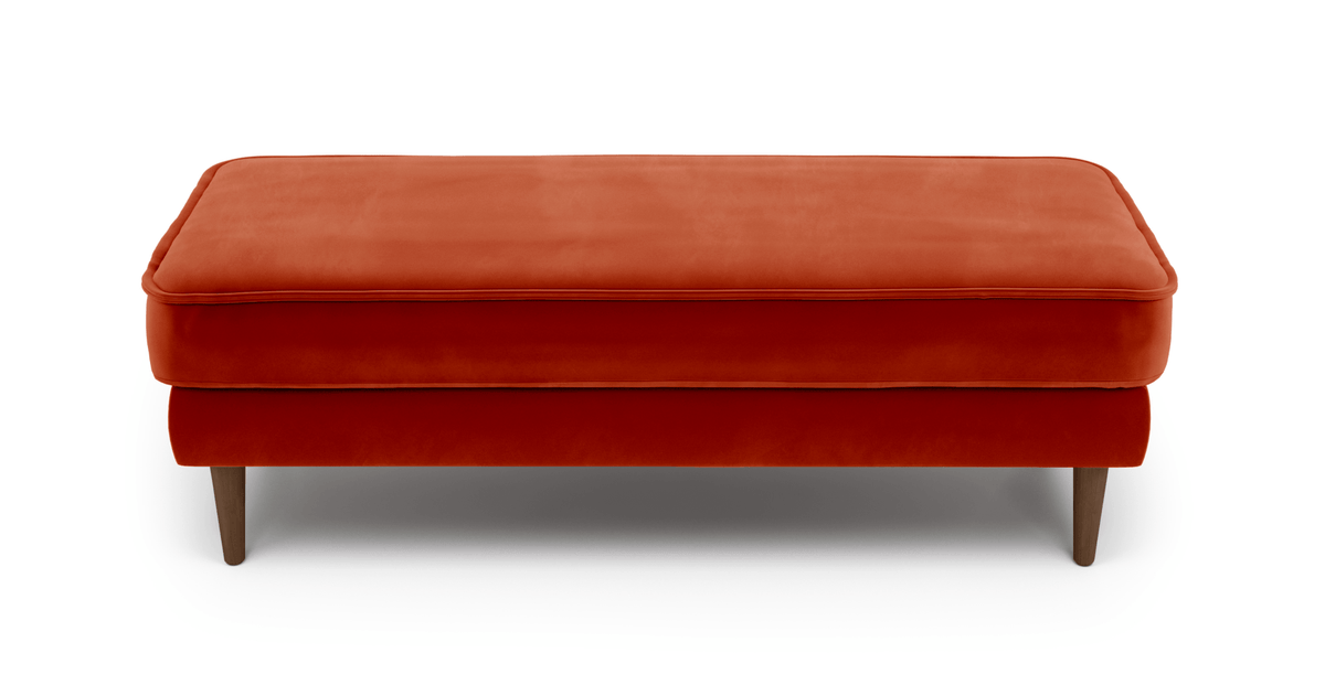 Klem Bench Ahşap Ayak - Kadife