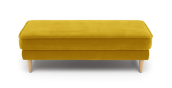 Klem Bench Ahşap Ayak - Kadife