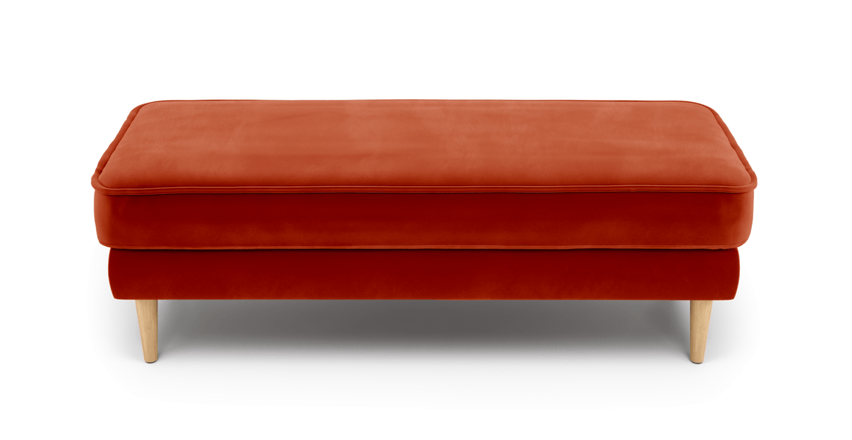 Klem Bench Ahşap Ayak - Kadife