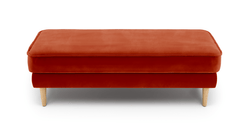 Klem Bench Ahşap Ayak - Kadife