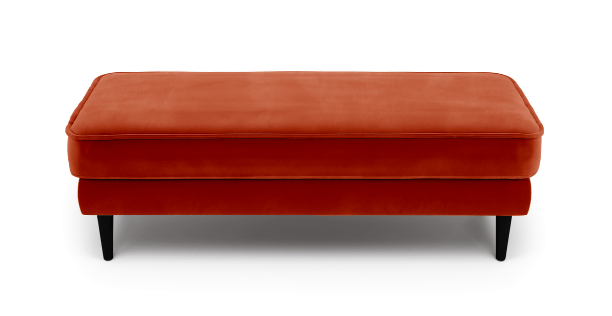 Klem Bench Ahşap Ayak - Kadife
