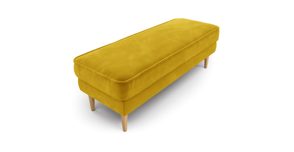 Klem Bench Ahşap Ayak - Kadife