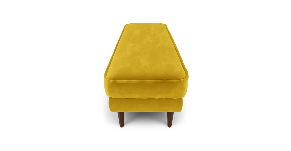 Klem Bench Ahşap Ayak - Kadife