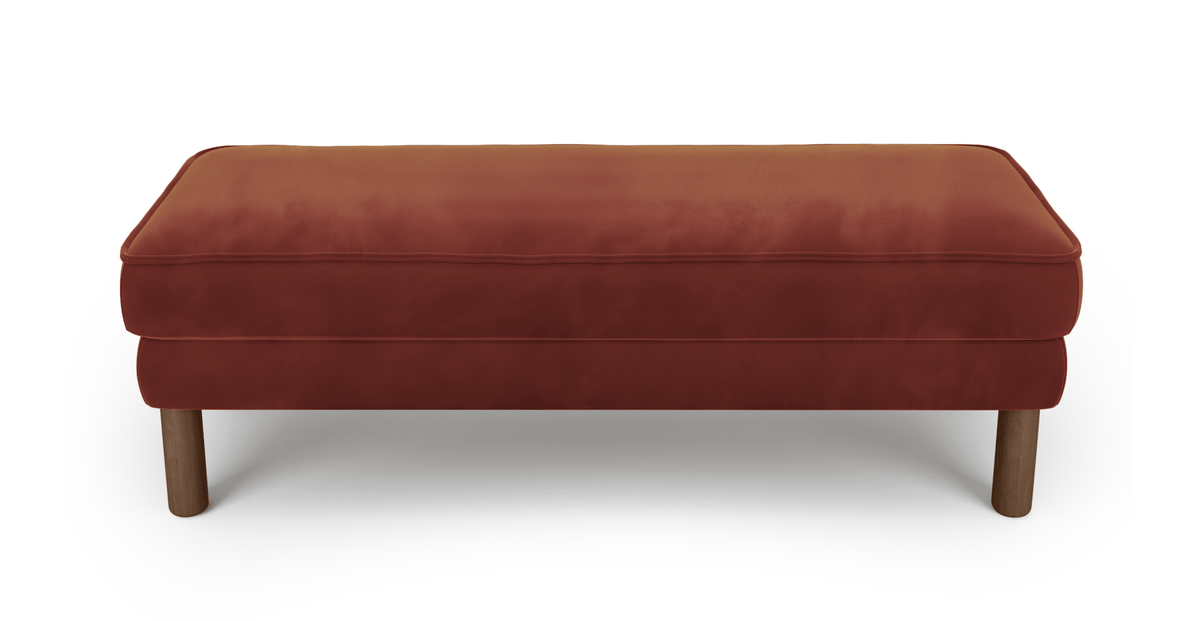 Klem Bench Silindir Ahşap Ayak - Kadife