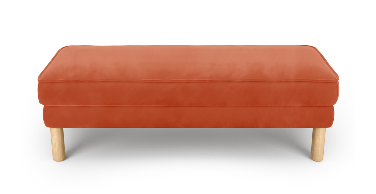 Klem Bench Silindir Ahşap Ayak - Kadife