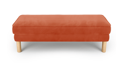 Klem Bench Silindir Ahşap Ayak - Kadife