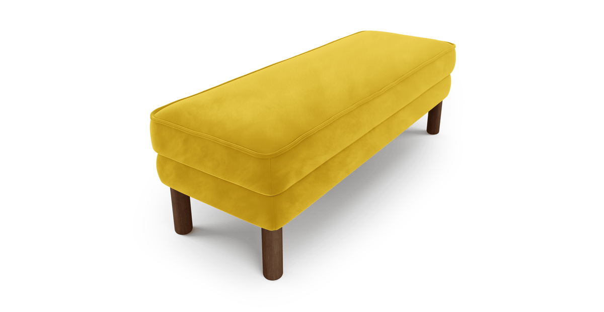 Klem Bench Silindir Ahşap Ayak - Kadife