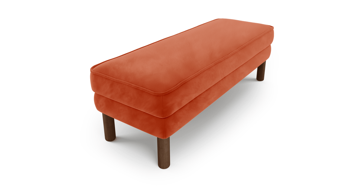 Klem Bench Silindir Ahşap Ayak - Kadife