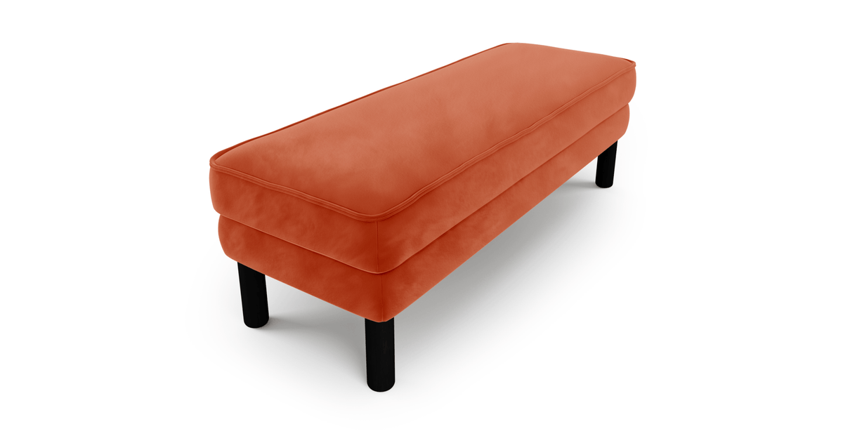 Klem Bench Silindir Ahşap Ayak - Kadife