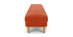 Klem Bench Silindir Ahşap Ayak - Kadife