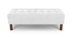 Modsy Bench Silindir Ahşap Ayak - Kadife