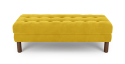 Modsy Bench Silindir Ahşap Ayak - Kadife