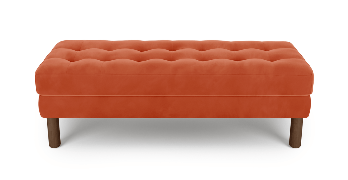 Modsy Bench Silindir Ahşap Ayak - Kadife