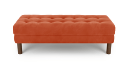 Modsy Bench Silindir Ahşap Ayak - Kadife