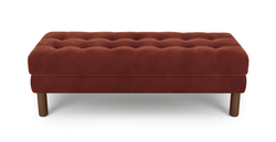 Modsy Bench Silindir Ahşap Ayak - Kadife