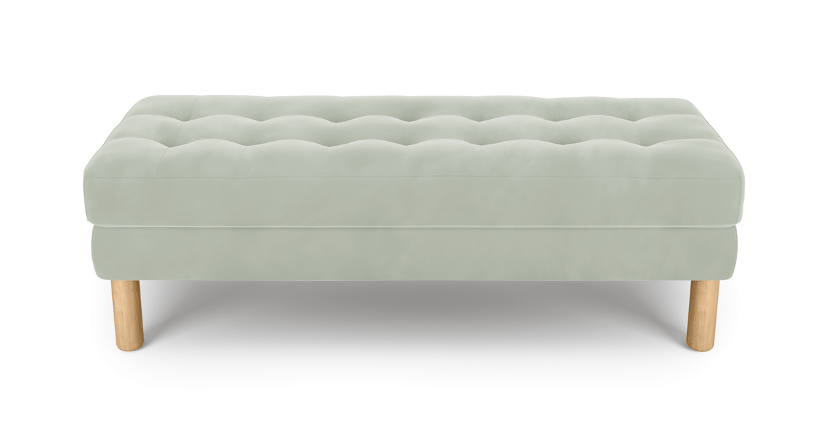 Modsy Bench Silindir Ahşap Ayak - Kadife