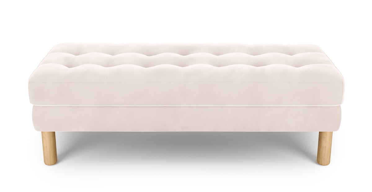 Modsy Bench Silindir Ahşap Ayak - Kadife