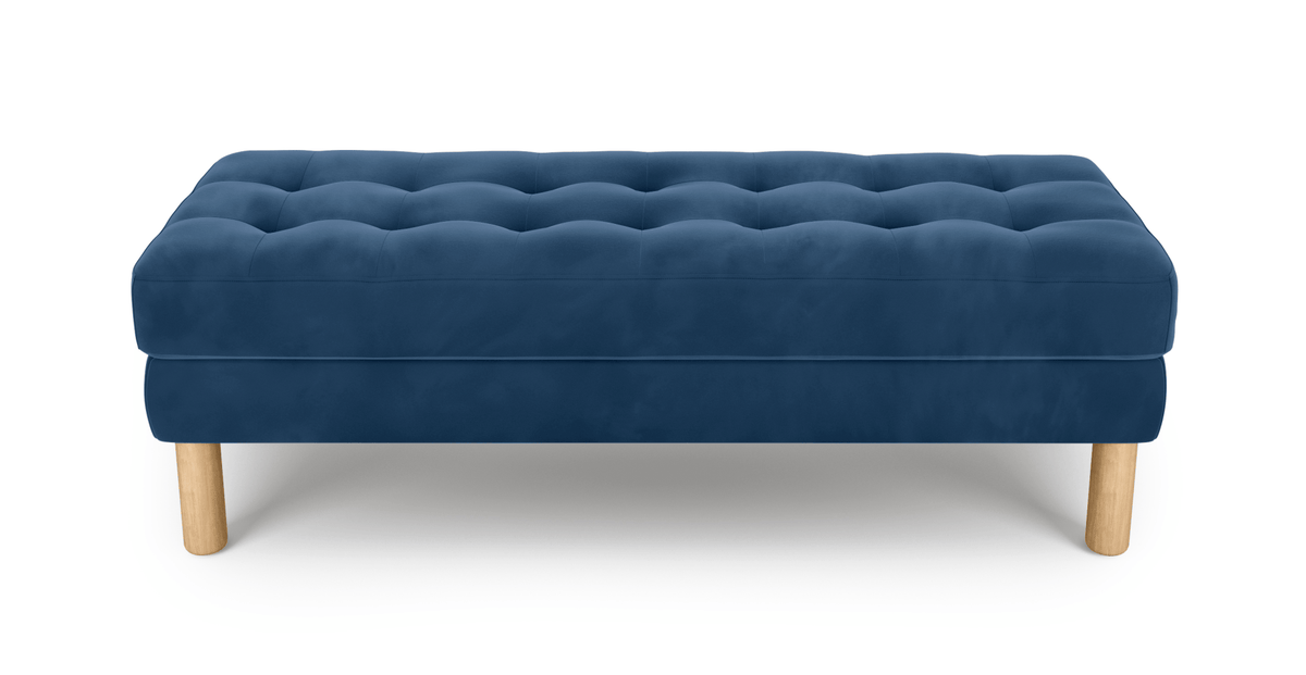 Modsy Bench Silindir Ahşap Ayak - Kadife