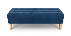 Modsy Bench Silindir Ahşap Ayak - Kadife