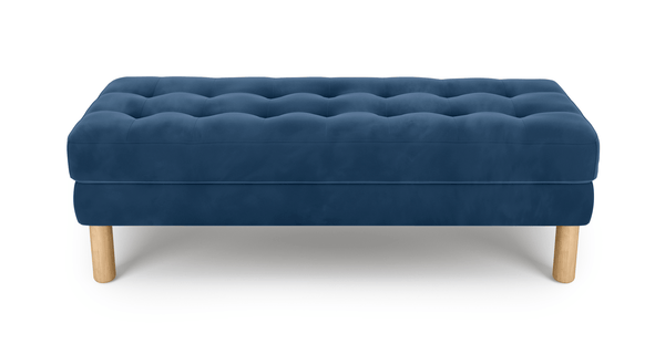 Modsy Bench Silindir Ahşap Ayak - Kadife