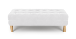 Modsy Bench Silindir Ahşap Ayak - Kadife