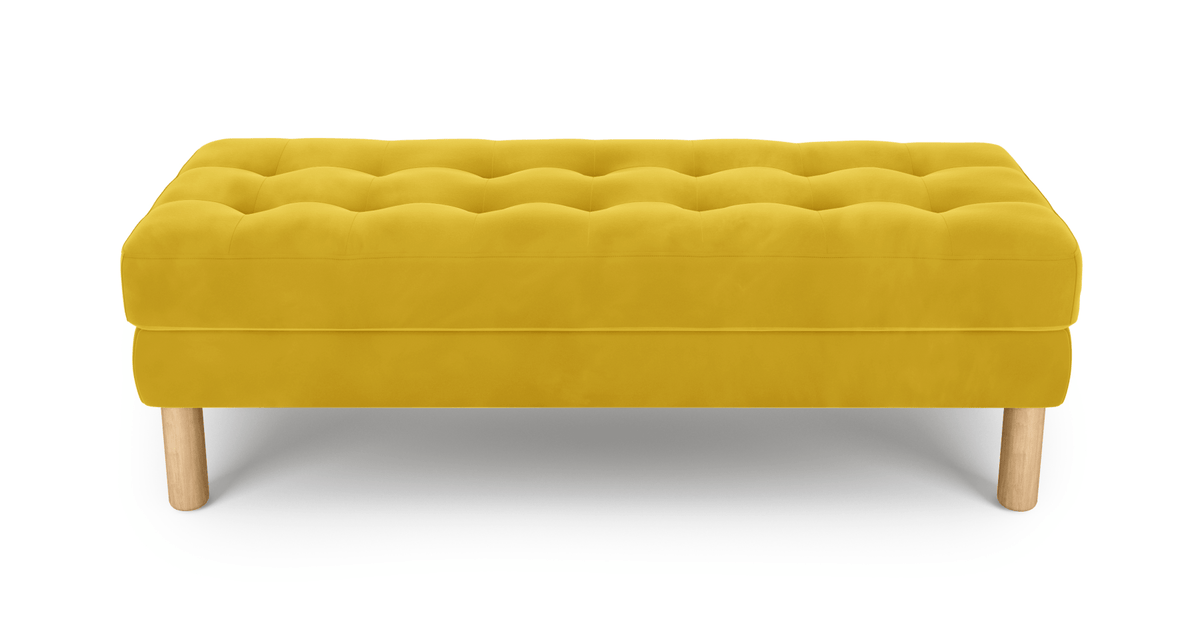 Modsy Bench Silindir Ahşap Ayak - Kadife