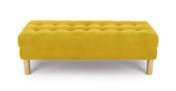 Modsy Bench Silindir Ahşap Ayak - Kadife