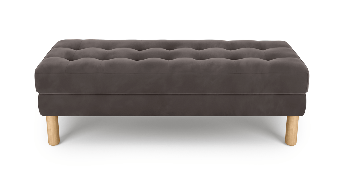 Modsy Bench Silindir Ahşap Ayak - Kadife