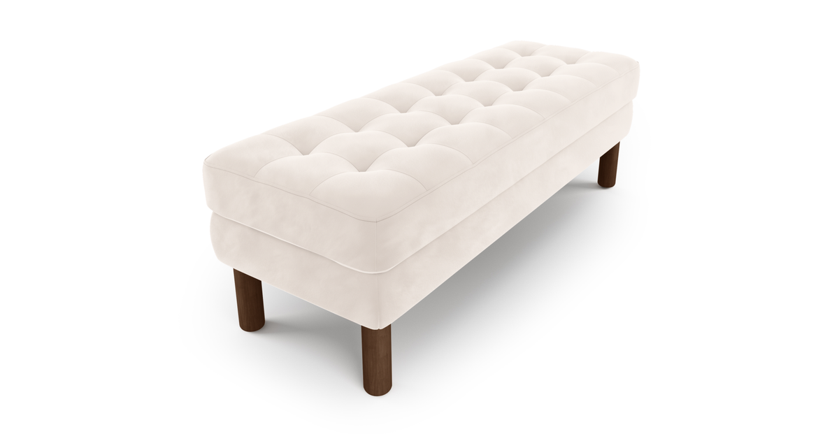 Modsy Bench Silindir Ahşap Ayak - Kadife