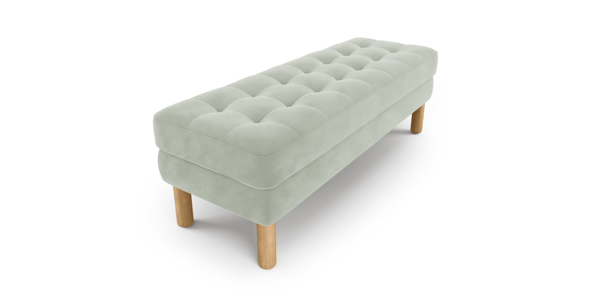 Modsy Bench Silindir Ahşap Ayak - Kadife