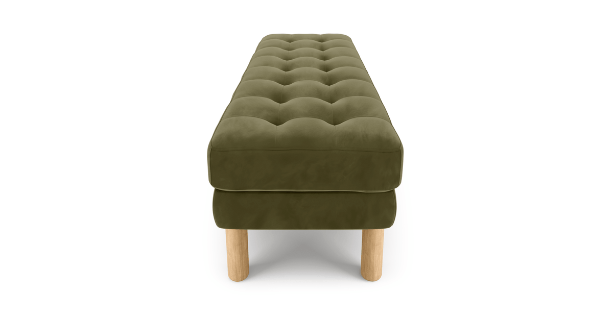 Modsy Bench Silindir Ahşap Ayak - Kadife