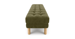 Modsy Bench Silindir Ahşap Ayak - Kadife