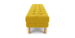 Modsy Bench Silindir Ahşap Ayak - Kadife